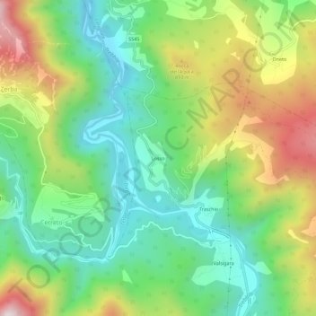 Mappa topografica Losso, altitudine, rilievo