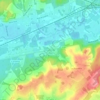 Mappa topografica La Belle Inutile, altitudine, rilievo