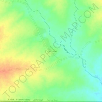 Mappa topografica Goubara, altitudine, rilievo