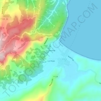 Mappa topografica Lo Martínez, altitudine, rilievo