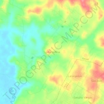 Mappa topografica Linha Delfina, altitudine, rilievo