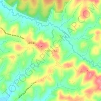 Mappa topografica Kenichira, altitudine, rilievo