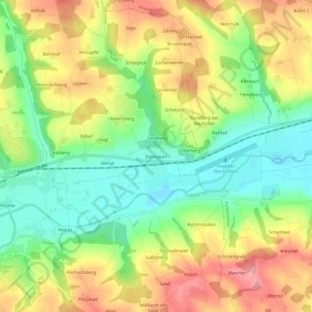 Mappa topografica Steinsäuln, altitudine, rilievo