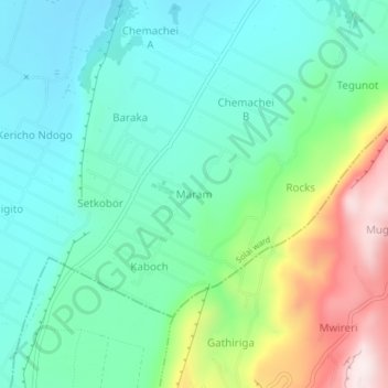 Mappa topografica Maram, altitudine, rilievo