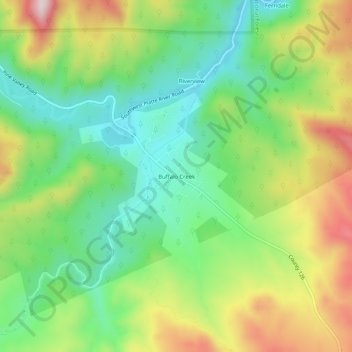 Mappa topografica Buffalo Creek, altitudine, rilievo