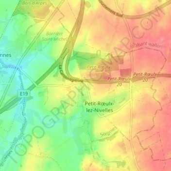 Mappa topografica Grinfau, altitudine, rilievo