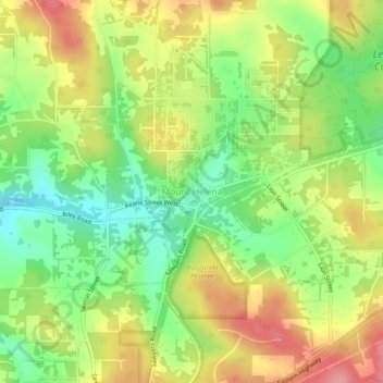Mappa topografica Mount Helena, altitudine, rilievo