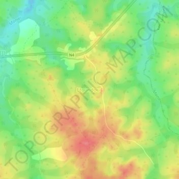 Mappa topografica Etoundou I, altitudine, rilievo