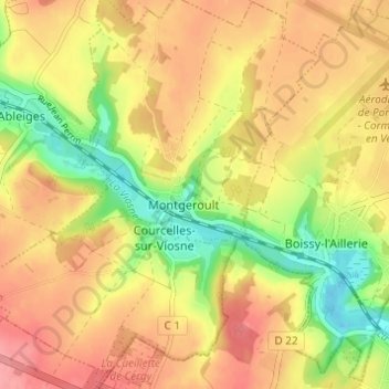 Mappa topografica La Croix Verdeau, altitudine, rilievo