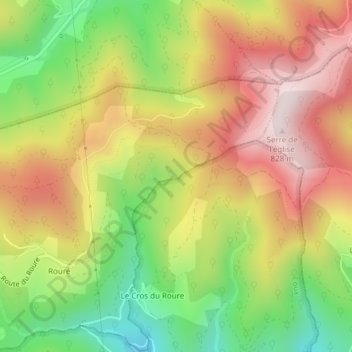 Mappa topografica Fontreyde, altitudine, rilievo