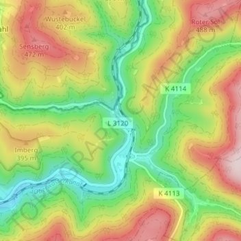 Mappa topografica Gaimühle, altitudine, rilievo