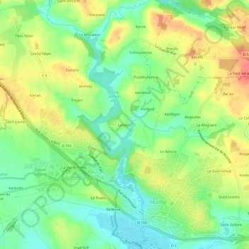 Mappa topografica Laluisso, altitudine, rilievo