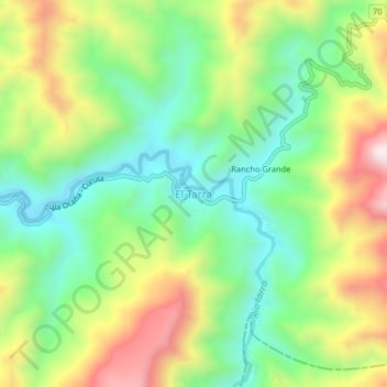 Mappa topografica El Tarra, altitudine, rilievo