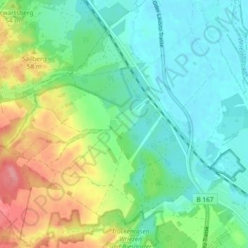 Mappa topografica Altgaul, altitudine, rilievo