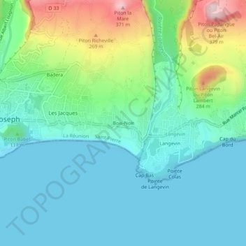 Mappa topografica Bois-Noir, altitudine, rilievo