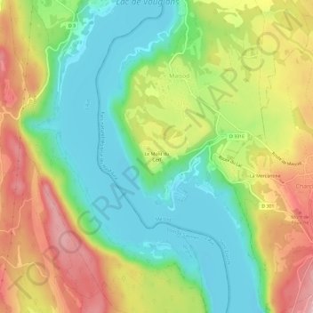 Mappa topografica Le Mont du Cerf, altitudine, rilievo