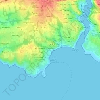 Mappa topografica Sainte-Évette, altitudine, rilievo
