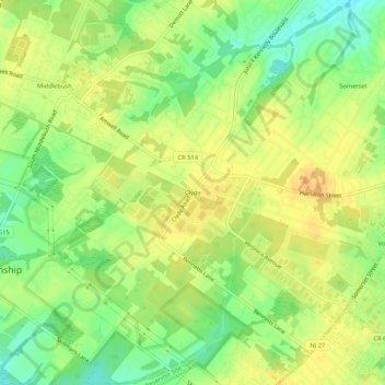 Mappa topografica Clyde, altitudine, rilievo