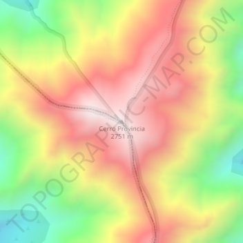 Mappa topografica Cerro Provincia, altitudine, rilievo