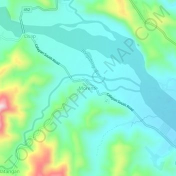 Mappa topografica Morente, altitudine, rilievo