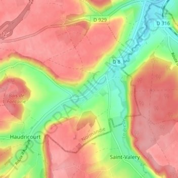 Mappa topografica Villers, altitudine, rilievo