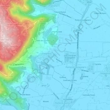 Mappa topografica Villa Clementi, altitudine, rilievo