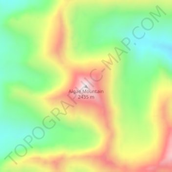Mappa topografica Algae Mountain, altitudine, rilievo