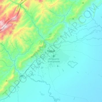 Mappa topografica Yopal, altitudine, rilievo
