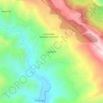 Mappa topografica Quiñales, altitudine, rilievo