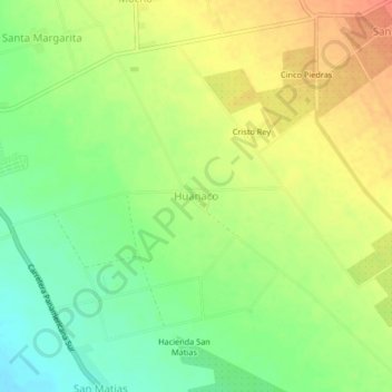 Mappa topografica Huanaco, altitudine, rilievo