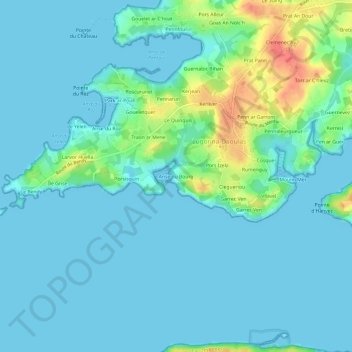 Mappa topografica Anse du Bourg, altitudine, rilievo