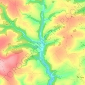 Mappa topografica Herodsfoot, altitudine, rilievo