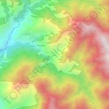 Mappa topografica Kutli, altitudine, rilievo