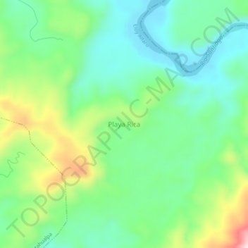 Mappa topografica Playa Rica, altitudine, rilievo
