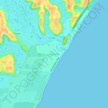 Mappa topografica Marobá, altitudine, rilievo