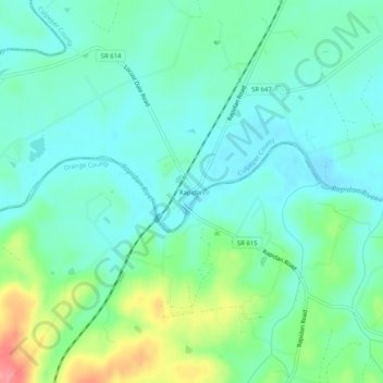 Mappa topografica Rapidan, altitudine, rilievo