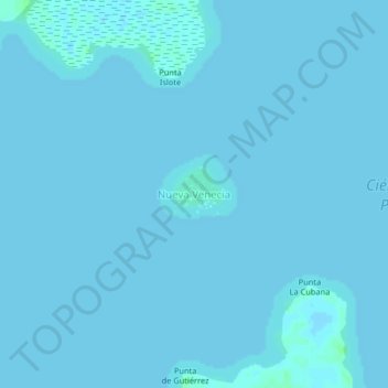 Mappa topografica Nueva Venecia, altitudine, rilievo
