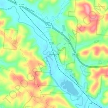 Mappa topografica Haydenville, altitudine, rilievo