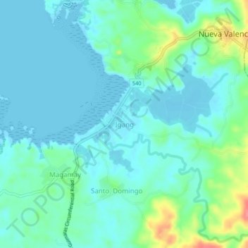Mappa topografica Igang, altitudine, rilievo