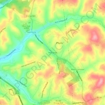 Mappa topografica New Texas, altitudine, rilievo