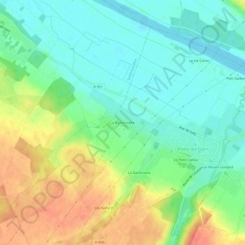 Mappa topografica La Bichonnière, altitudine, rilievo