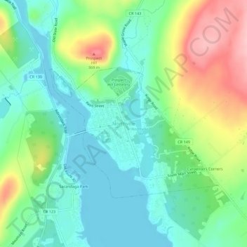Mappa topografica Northville, altitudine, rilievo