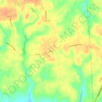 Mappa topografica Balty, altitudine, rilievo