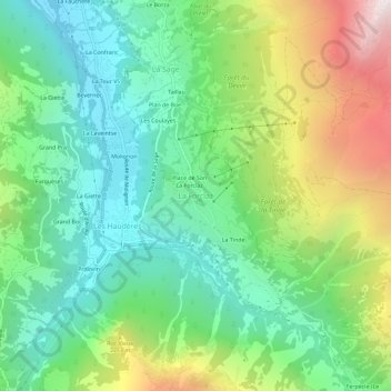 Mappa topografica La Forclaz, altitudine, rilievo