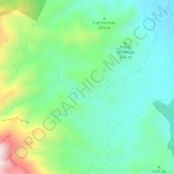 Mappa topografica La Guineu, altitudine, rilievo