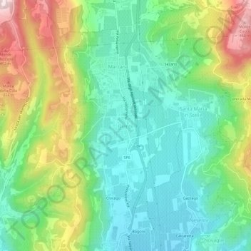 Mappa topografica Quinto, altitudine, rilievo