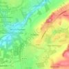 Mappa topografica Penshaw, altitudine, rilievo