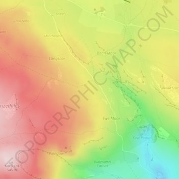 Mappa topografica Robin Hill Rigg, altitudine, rilievo