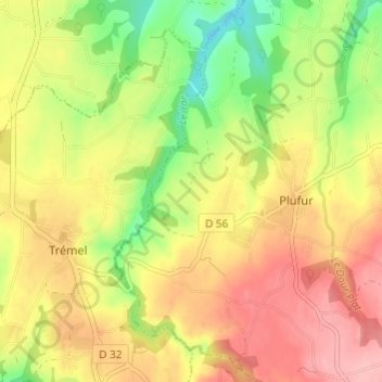 Mappa topografica Komanant Plezo, altitudine, rilievo