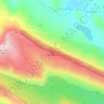 Mappa topografica Cantera, altitudine, rilievo